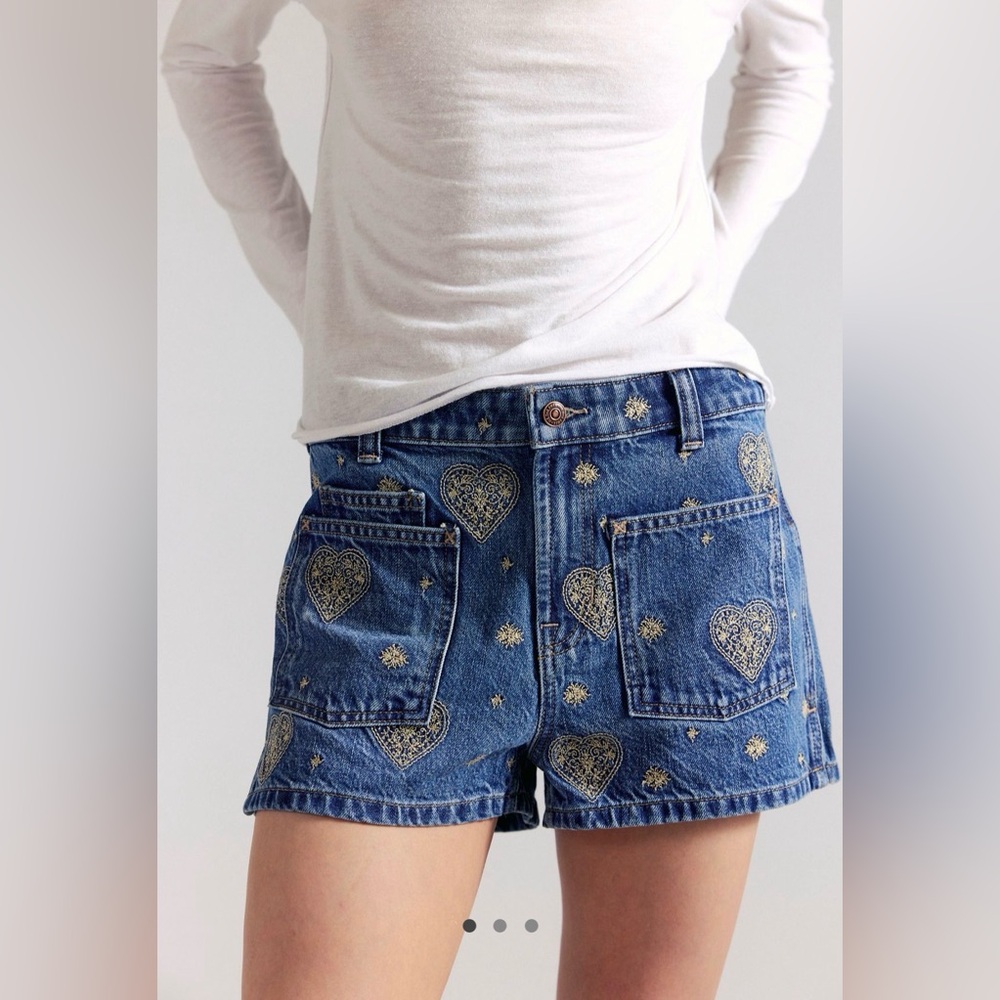 Free People Bettie Embroidered Sailor Shorts